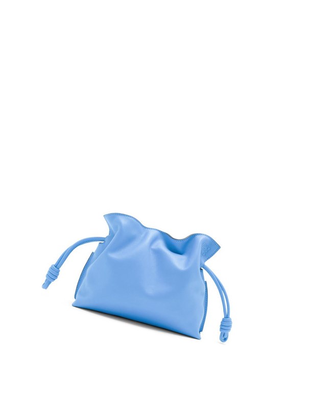 Loewe Mini Flamenco clutch in nappa calfskin Celestine Blue | SM2740958