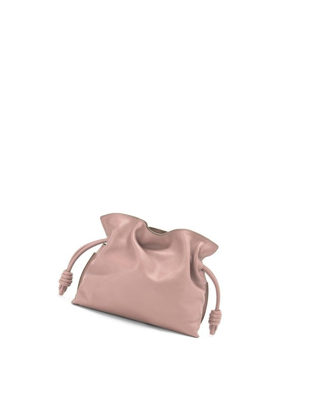 Loewe Mini Flamenco clutch in nappa calfskin Dark Blush | WY1560429