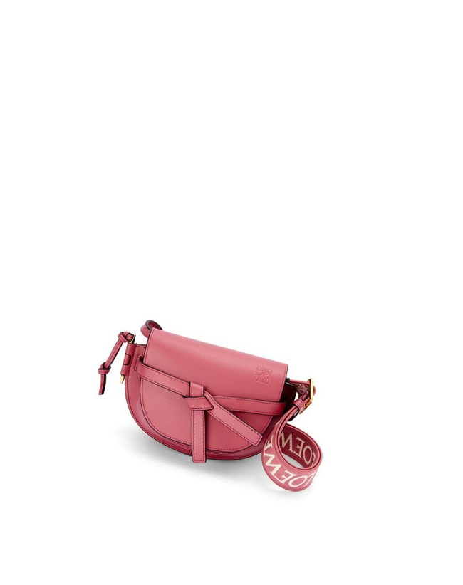 Loewe Mini Gate Dual bag in soft calfskin and jacquard Plumrose | IJ8415306