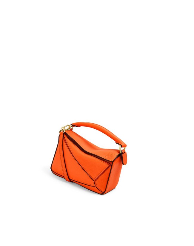 Loewe Mini Puzzle bag in classic calfskin Orange | JU7419258