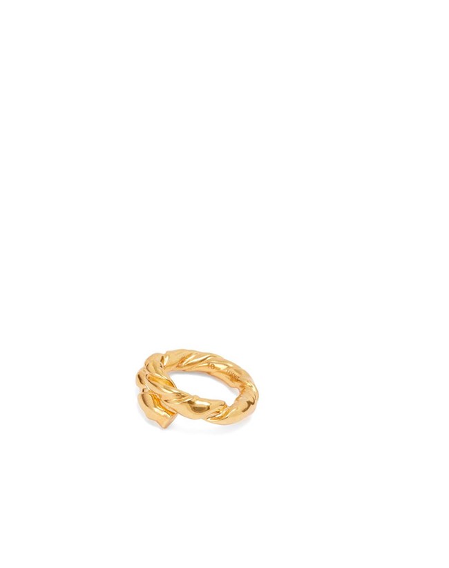 Loewe Nappa twist ring in sterling silver Gold | HN0629834