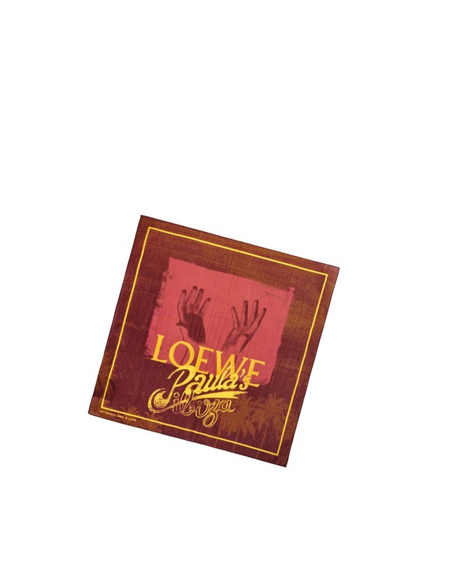 Loewe Palm bandana in cotton and silk Brown / Multicolor | IH4673180