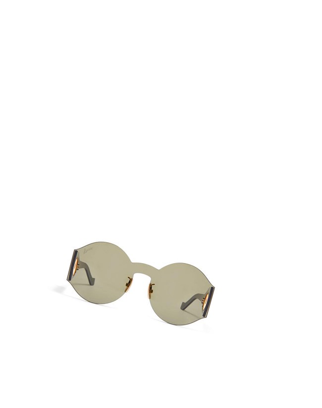 Loewe Round mask sunglasses in nylon Dark Green | BK5492187