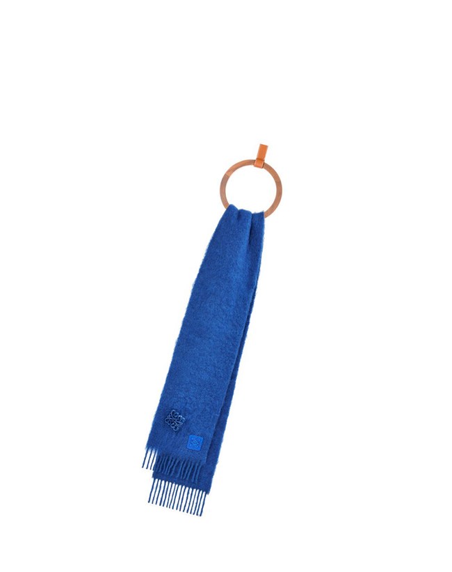 Loewe Scarf in mohair and wool Electric Blue | LP5834610