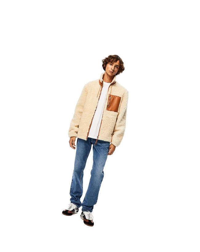 Loewe Shearling jacket White / Camel | DL1590487