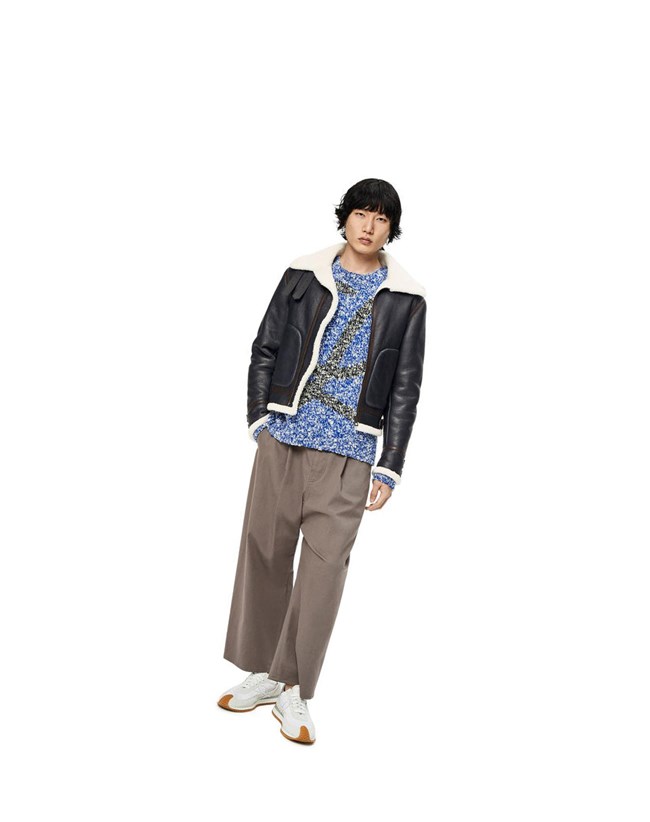 Loewe Single pleat trousers in cotton Iron | TN7685943