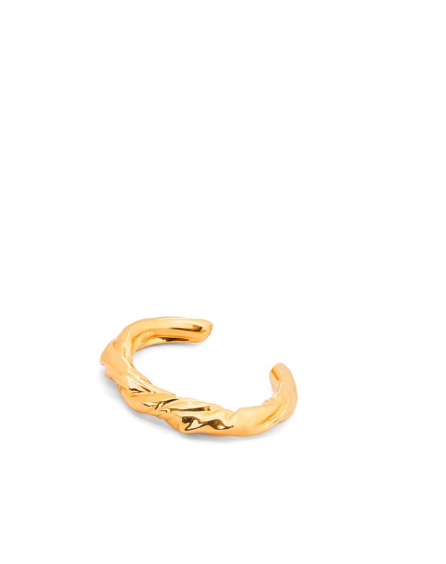 Loewe Small nappa twist cuff in sterling silver Gold | EV3859126