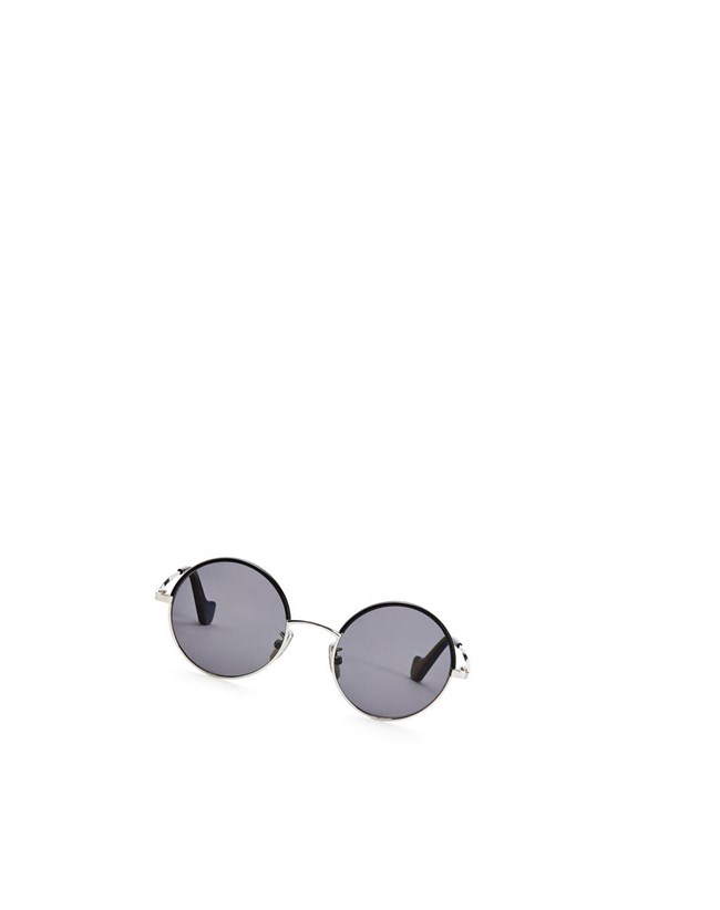Loewe Small round sunglasses in metal Solid Smoke Grey | XK7498630