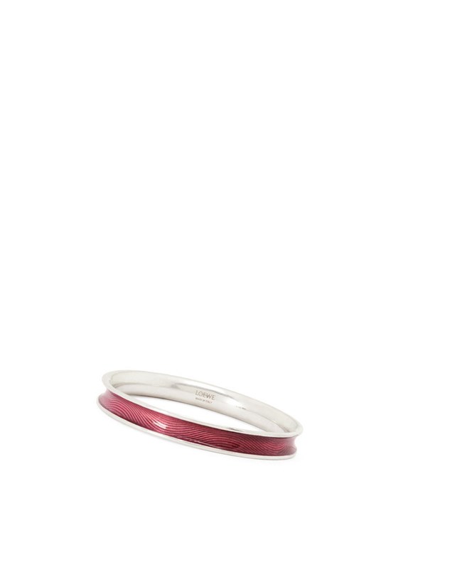 Loewe Wave bangle in sterling silver and enamel Fuchsia | QP9836047