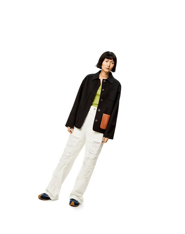 Loewe Workwear jacket in wool and cashmere Black | OR5607394