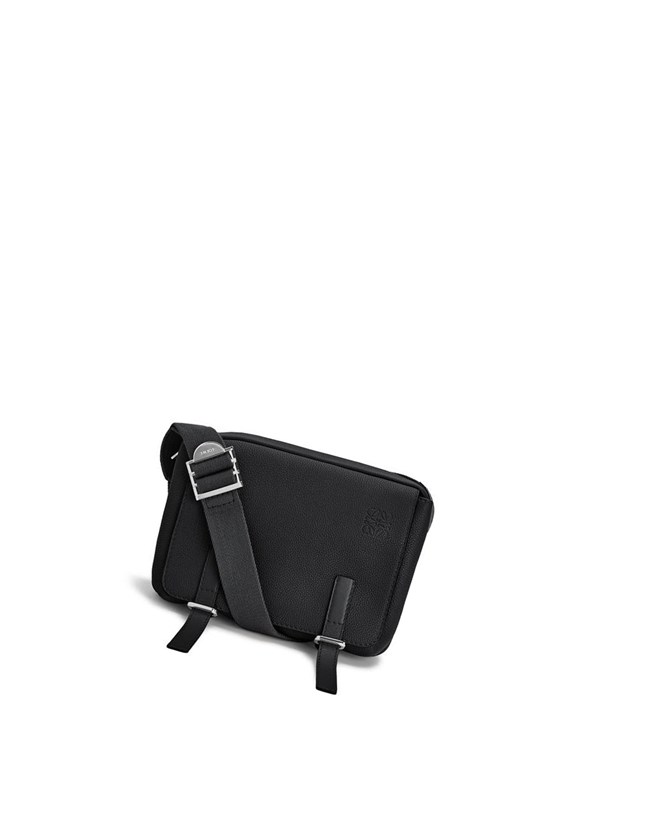 Loewe XS Military messenger bag in soft grained calfskin Black | CO0927486